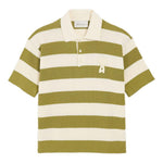 Polo a righe in bianco e verde Ami paris - uomo 