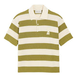 Polo a righe in bianco e verde Ami paris - uomo 