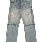 Jeans a gamba ampia con effetto vissuto in blu Purple - uomo 