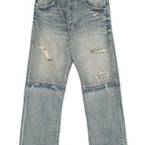 Jeans a gamba ampia con effetto vissuto in blu Purple - uomo 