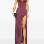 Abito bustier in crêpe di raso in viola Alex perry - donna 