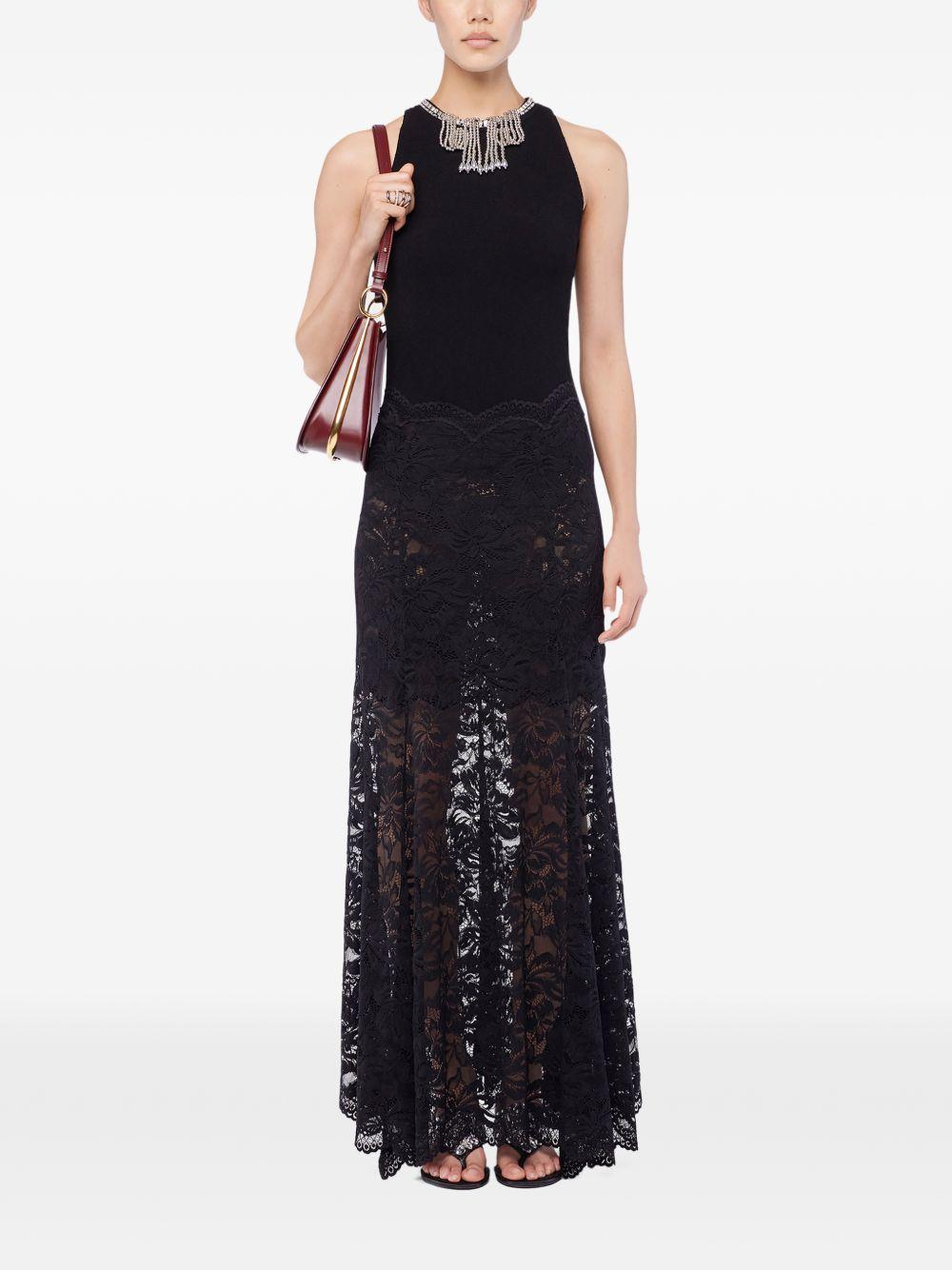 Gonna lunga in pizzo nero Rabanne - donna 