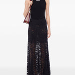 Gonna lunga in pizzo nero Rabanne - donna 