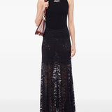 Gonna lunga in pizzo nero Rabanne - donna 