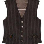 Gilet gessato con bottoni in marrone Blazé milano - donna 