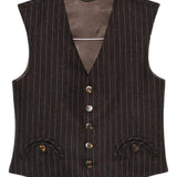 Gilet gessato con bottoni in marrone Blazé milano - donna 
