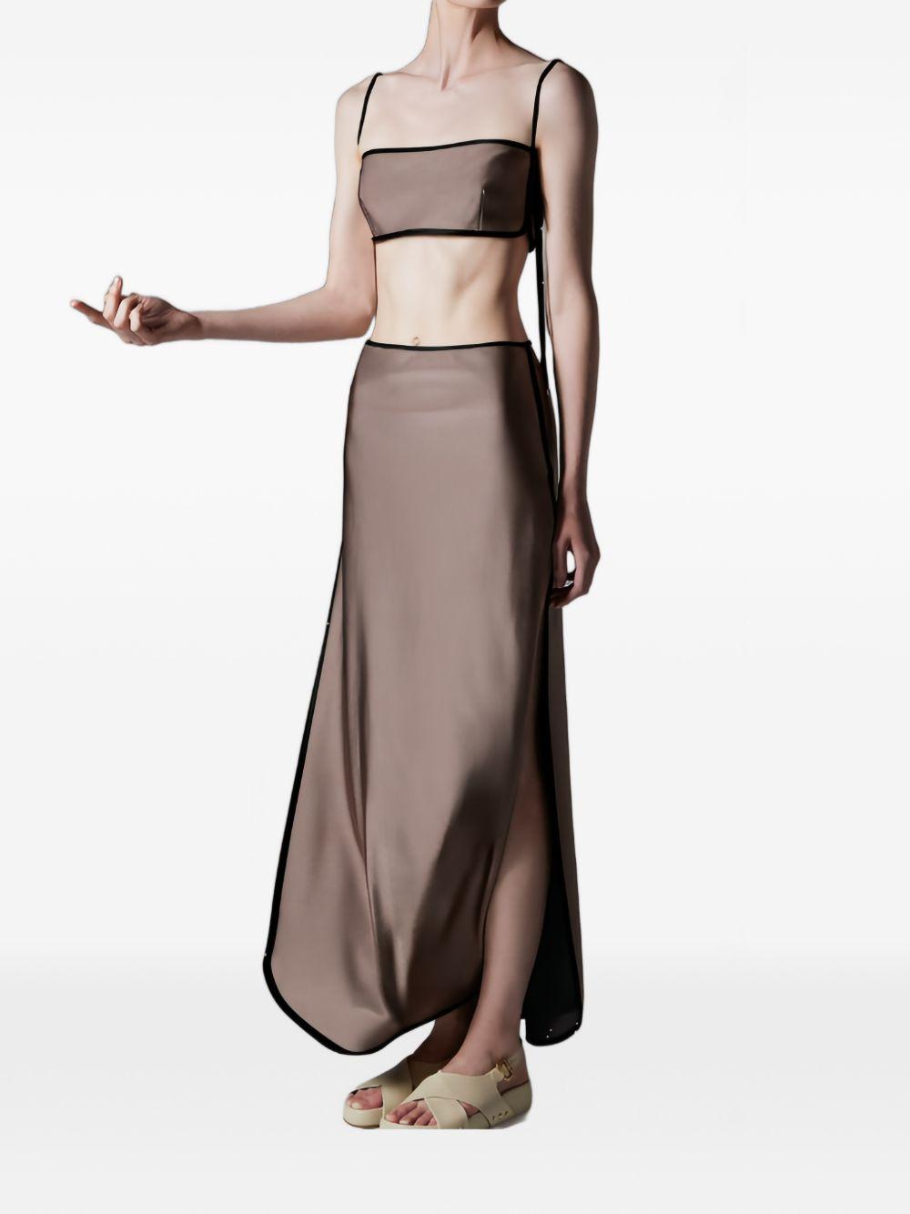 Gonna con finitura satinata sheat in marrone Temily - donna 