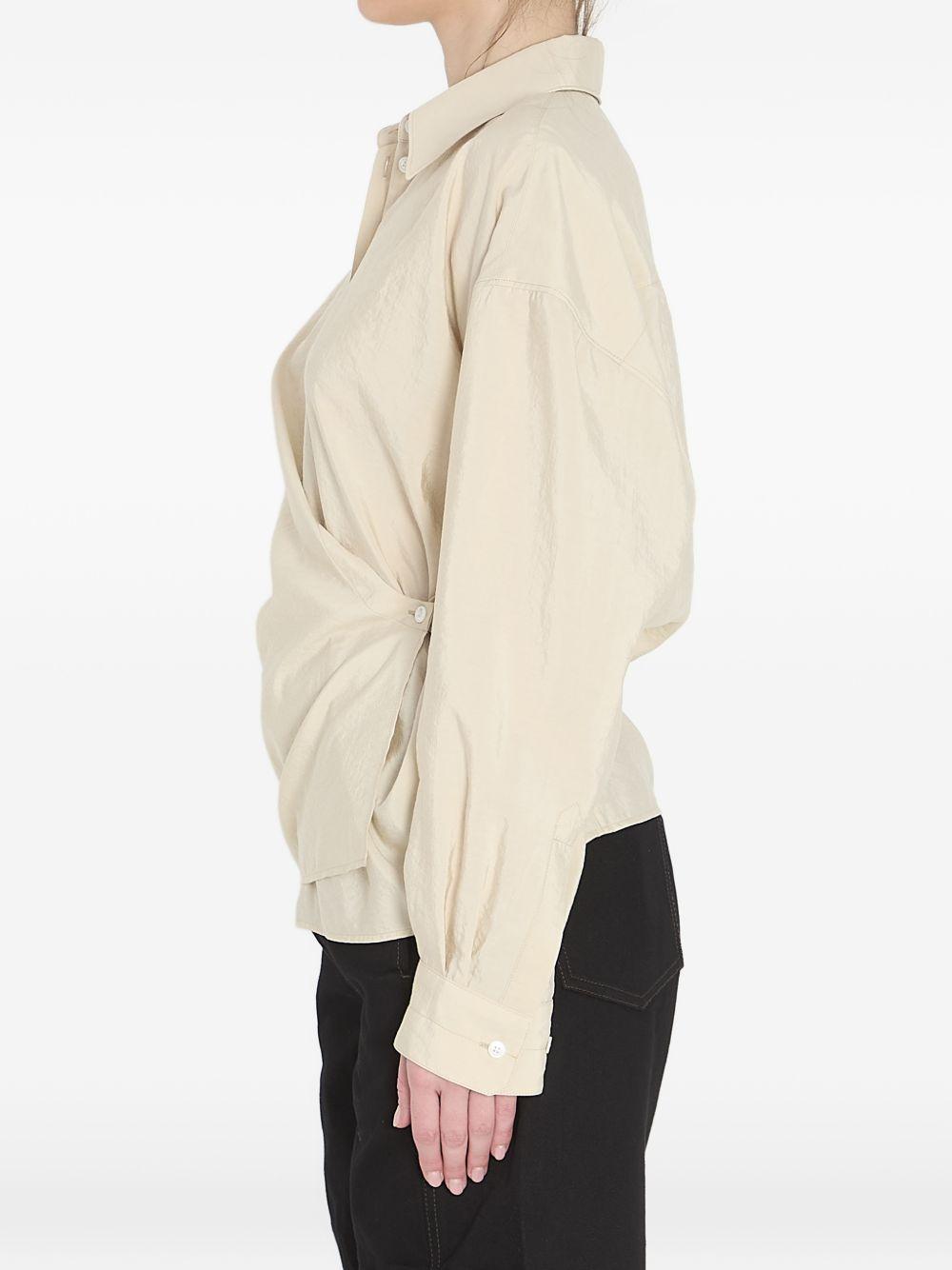 Camicia con chiusura laterale in beige Lemaire - donna 