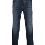 Jeans a gamba stretta in blu Brunello cucinelli - uomo 
