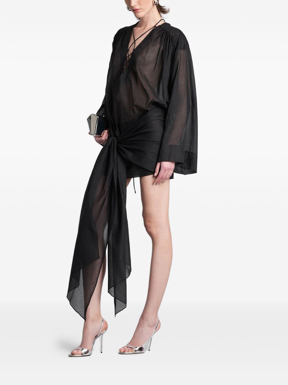 Abito mini indira con drapeggio in nero The andamane - donna 