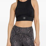 Top sportivo con logo in nero Adidas by stella mc cartney - donna 
