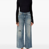 Jeans a gamba ampia con effetto vissuto in blu Mm6 maison margiela - donna 