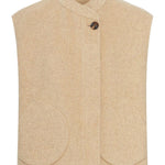 Gilet Adeline in lana double-face beige 