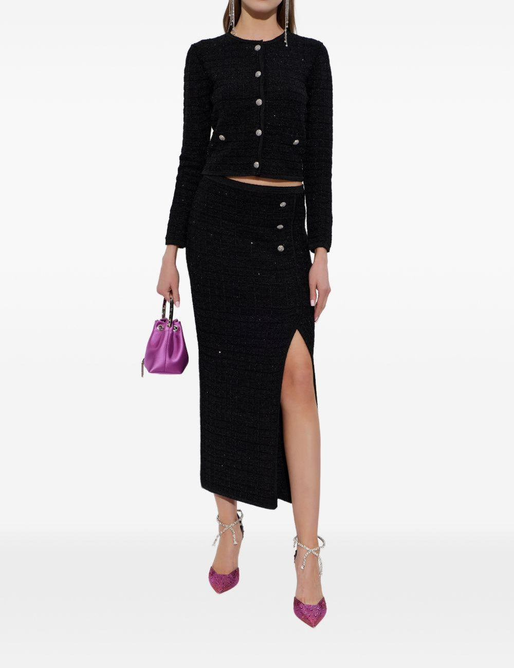 Giacca con bottoni gioiello in nero Alessandra Rich - donna 