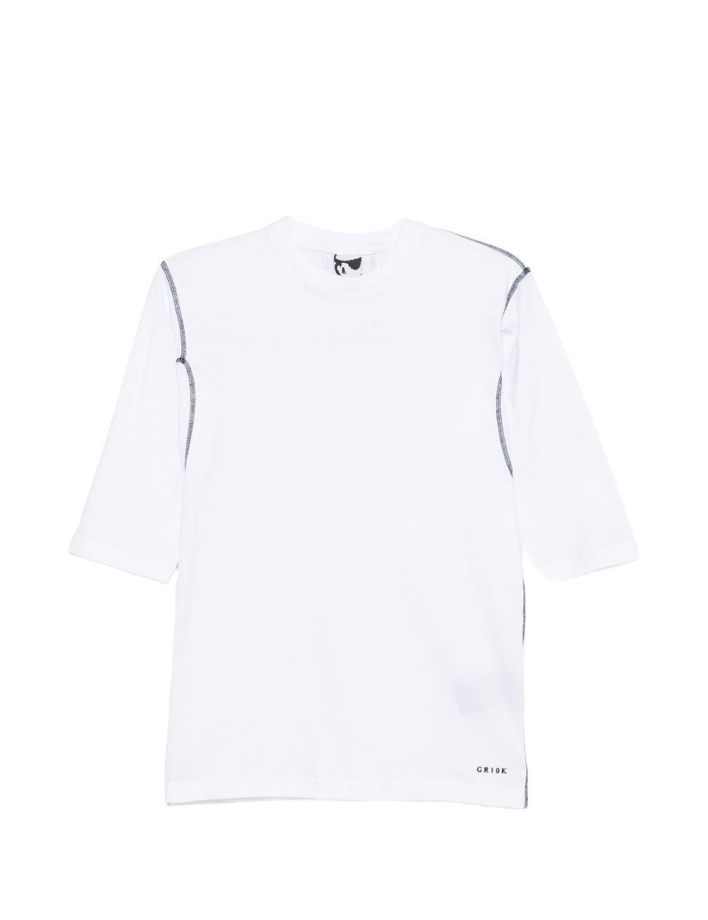 T-shirt con impunture in bianco Gr10k - donna 