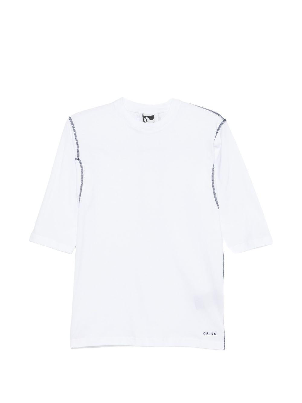 T-shirt con impunture in bianco Gr10k - donna 