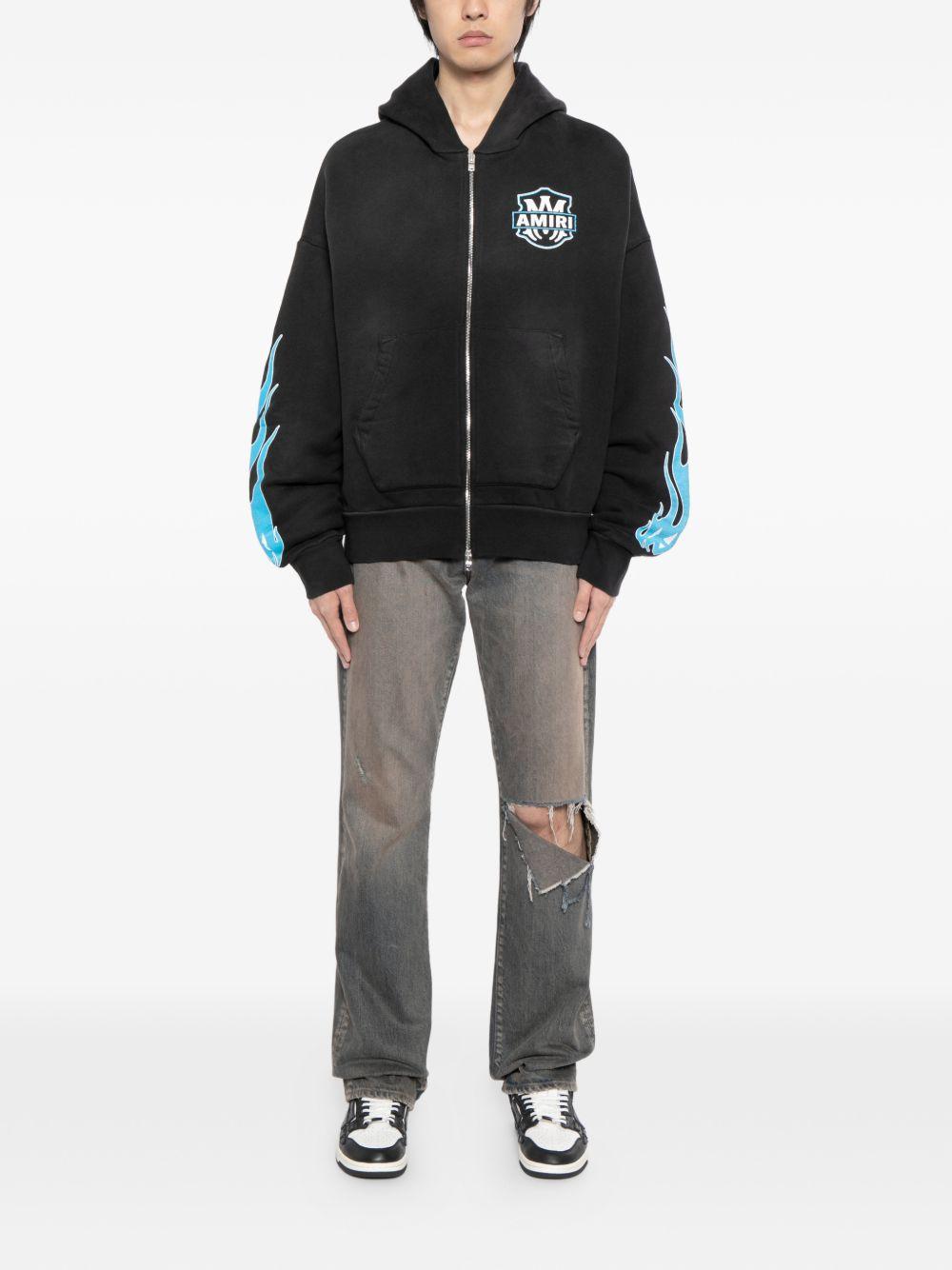 Felpa con zip e stampa grafica in nero Amiri - uomo 