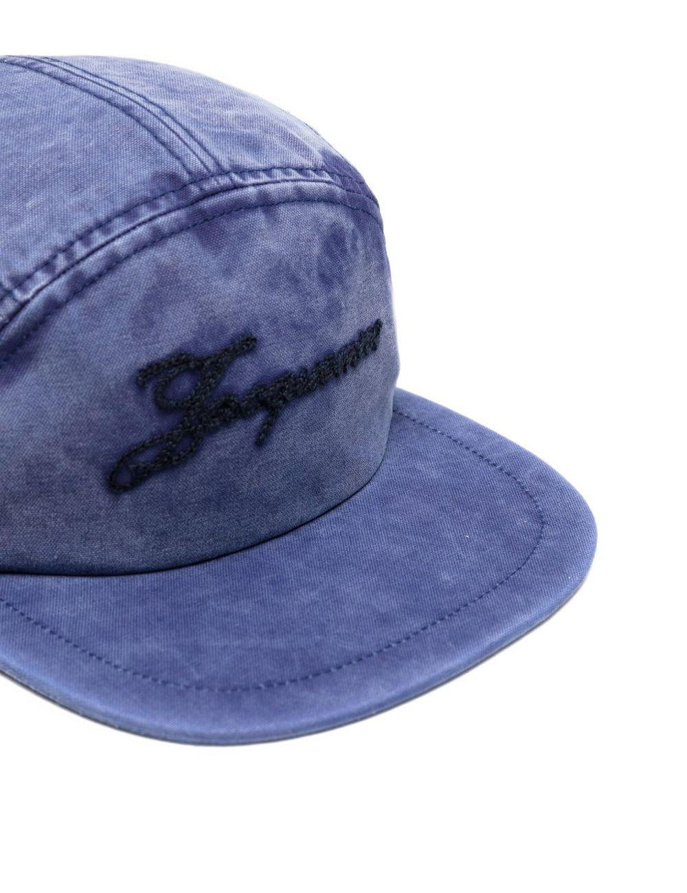 Cappellino con logo corsivo in blu Jacquemus - unisex 