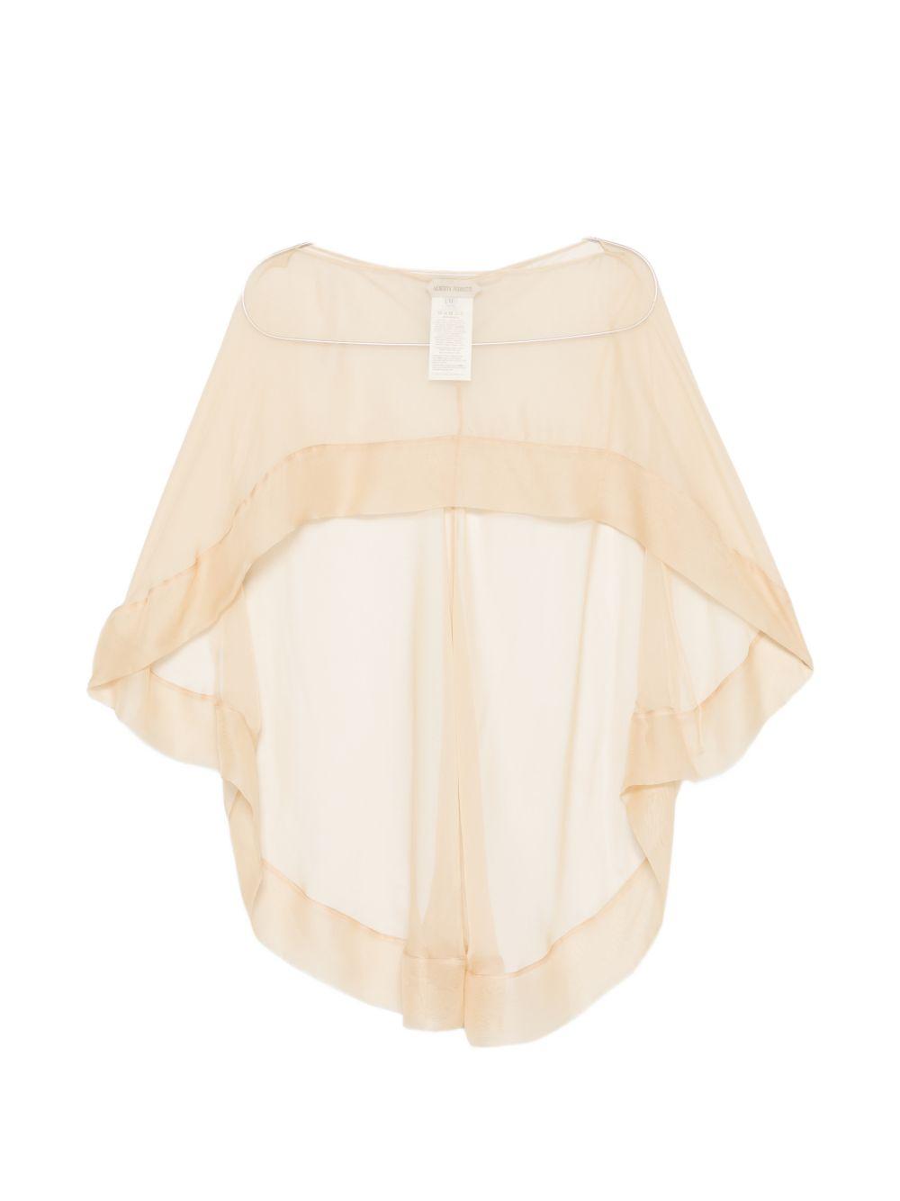 Mantello di seta trasparente in beige Alberta ferretti - donna 