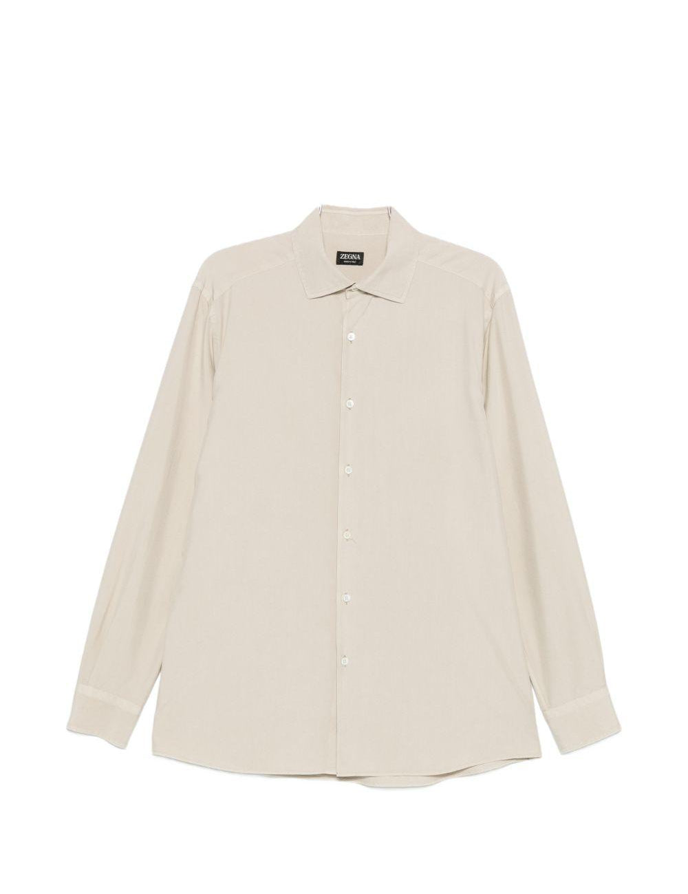 Camicia classica a maniche lunghe in beige Zegna - uomo 