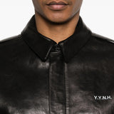 Giacca in pelle in nero Yohji yamamoto - uomo 
