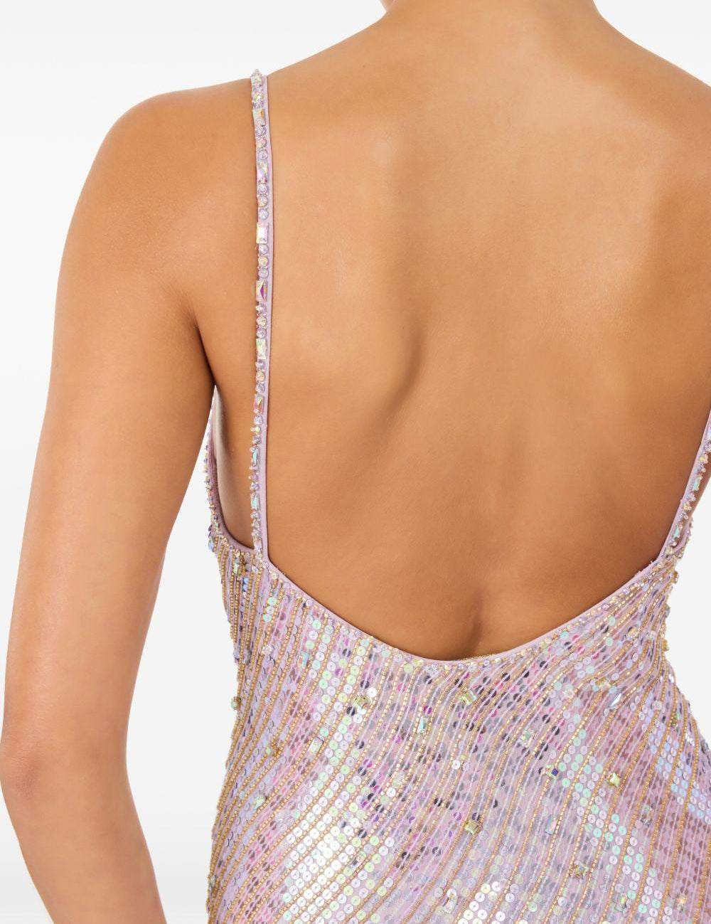 Abito da sera con paillettes foxx  in lilla Jenny packham- donna 