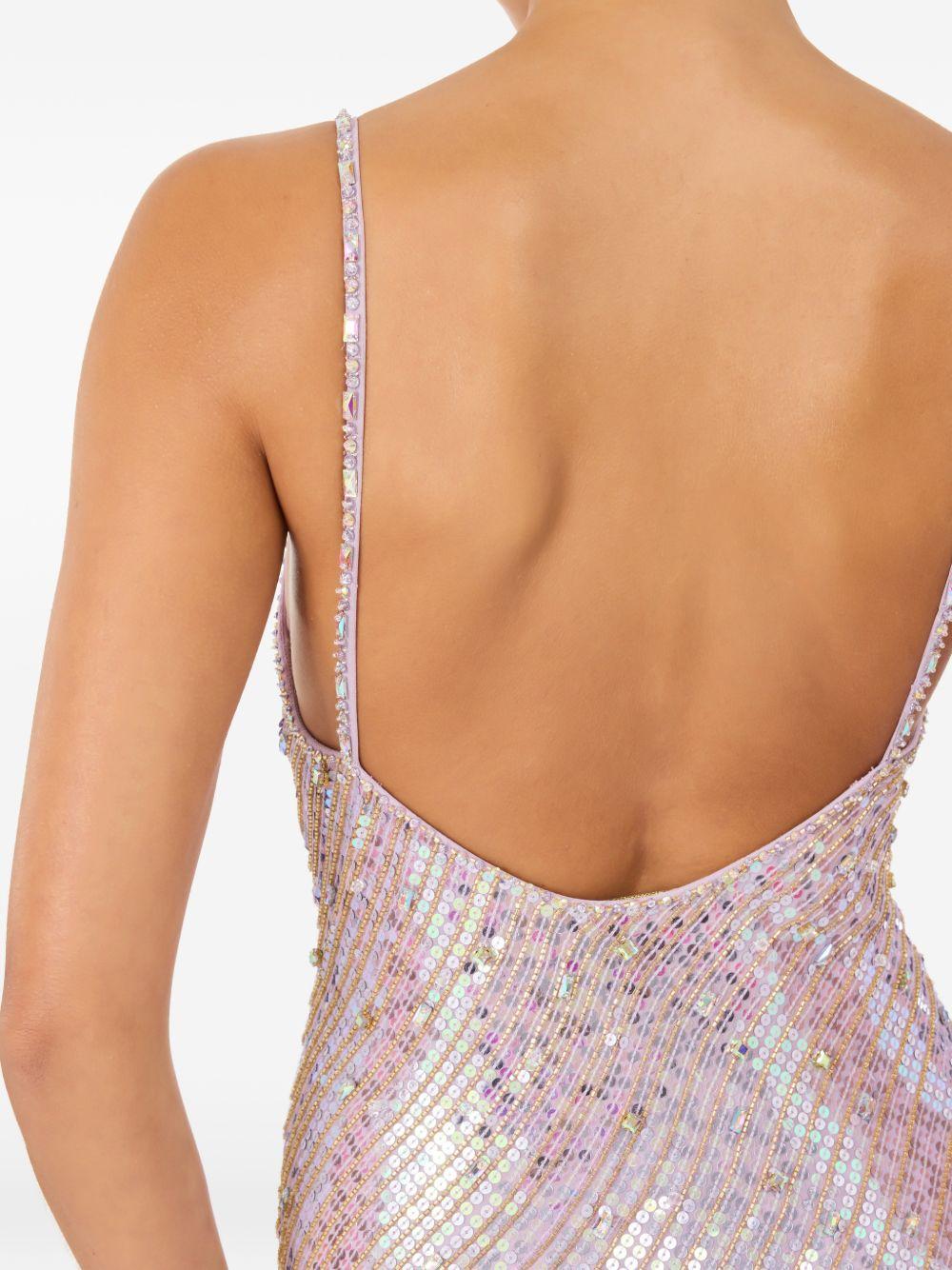 Abito da sera con paillettes foxx  in lilla Jenny packham- donna 