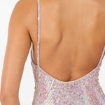 Abito da sera con paillettes foxx  in lilla Jenny packham- donna 