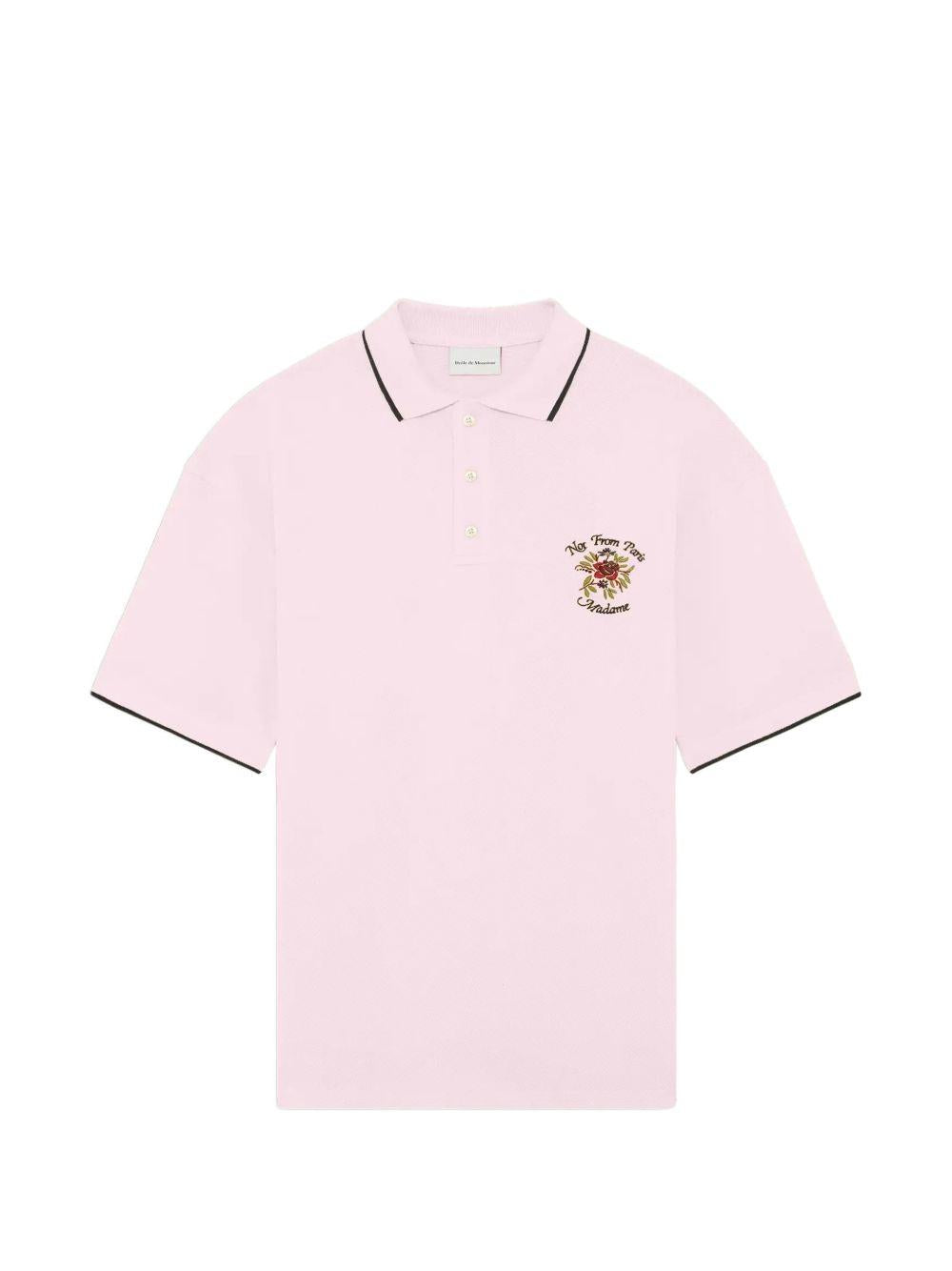 Polo con ricamo in rosa Drole de monsieur - uomo 