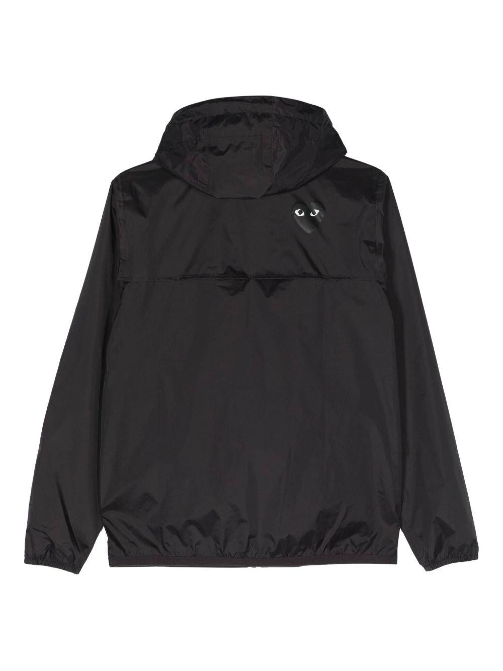 K-Way con cappuccio e logo in nero Comme des garcons play x k-way - unisex 