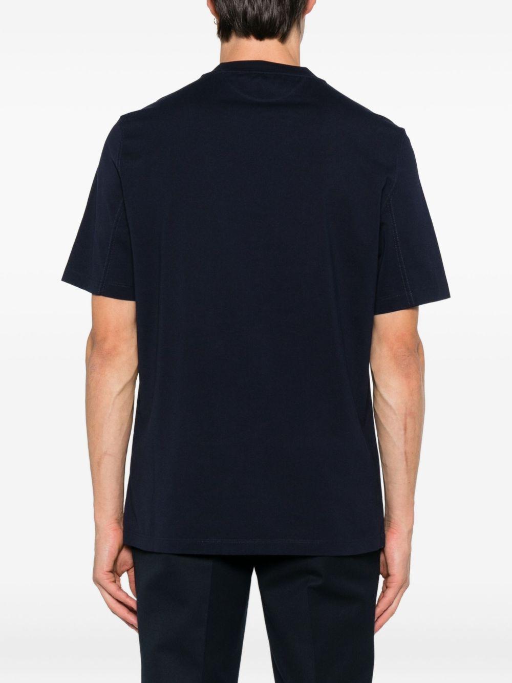 T-shirt a maniche corte in blu Brunello Cucinelli - uomo 