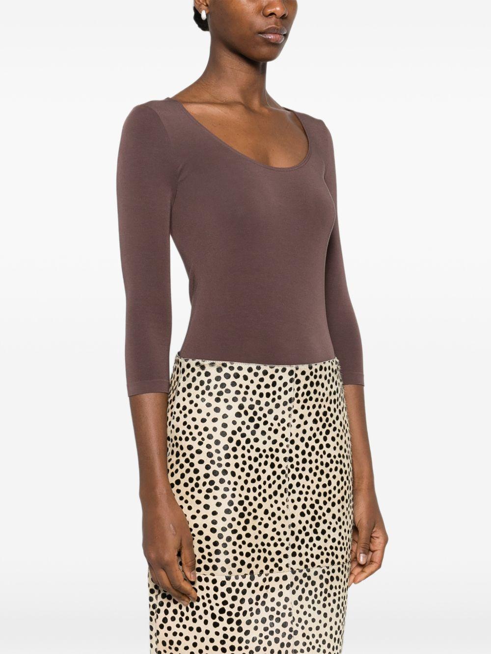 Body tokio con scollo ampio in marrone Wolford - donna 