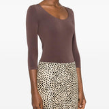 Body tokio con scollo ampio in marrone Wolford - donna 