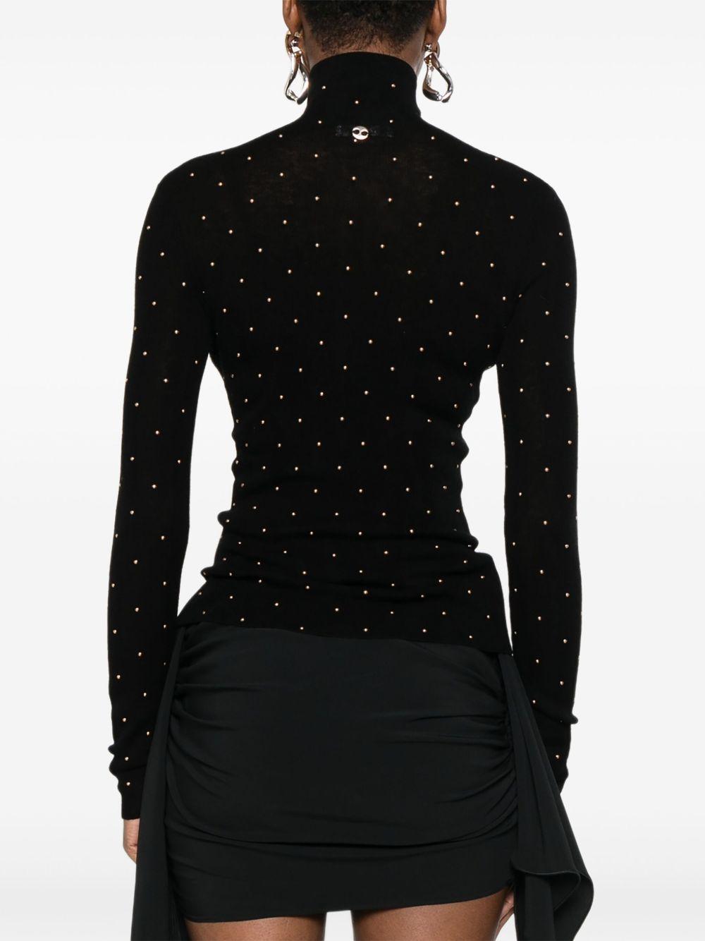 Maglione con borchie in nero Rabanne - donna 
