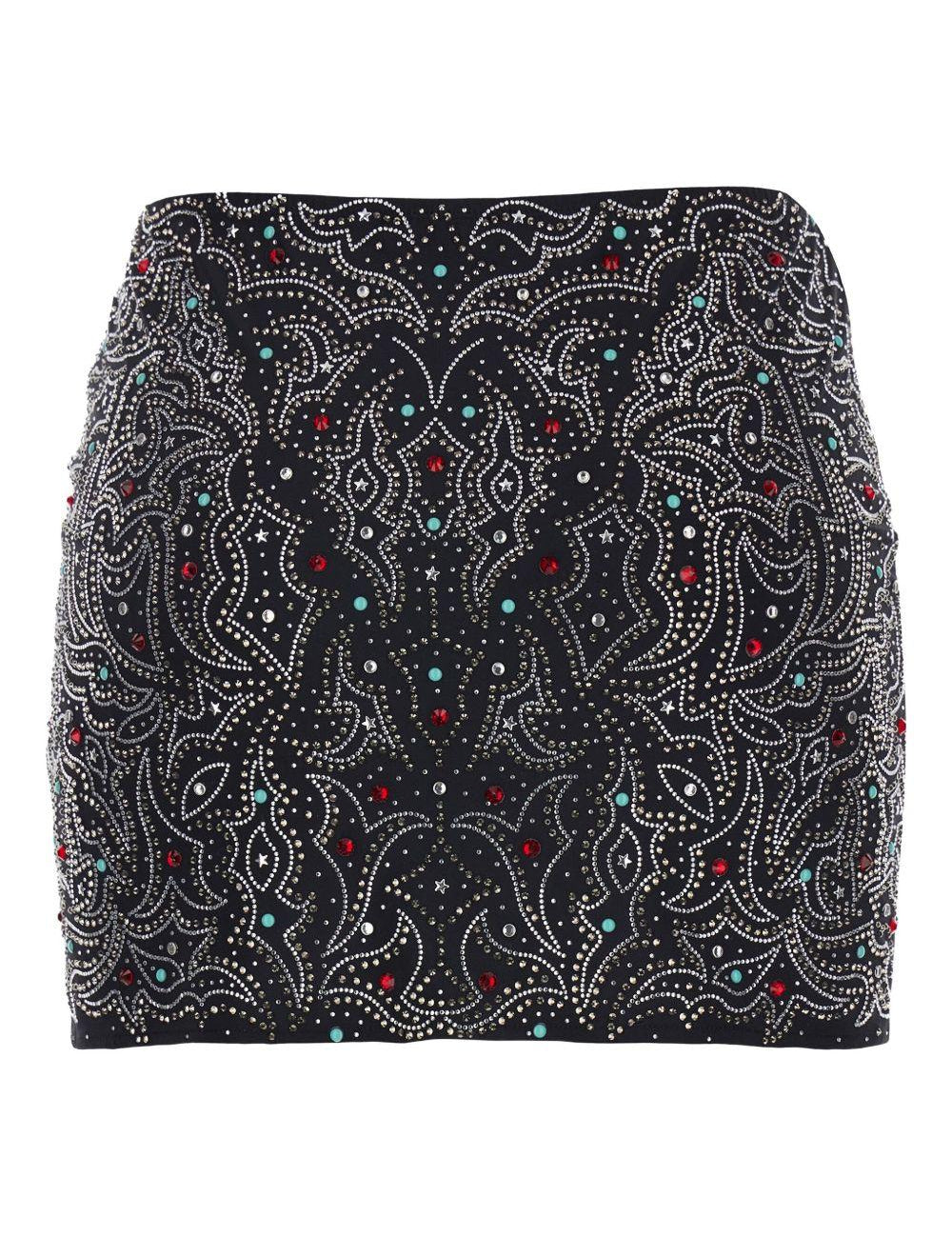 Gonna con paillettes in nero Venuja - donna 