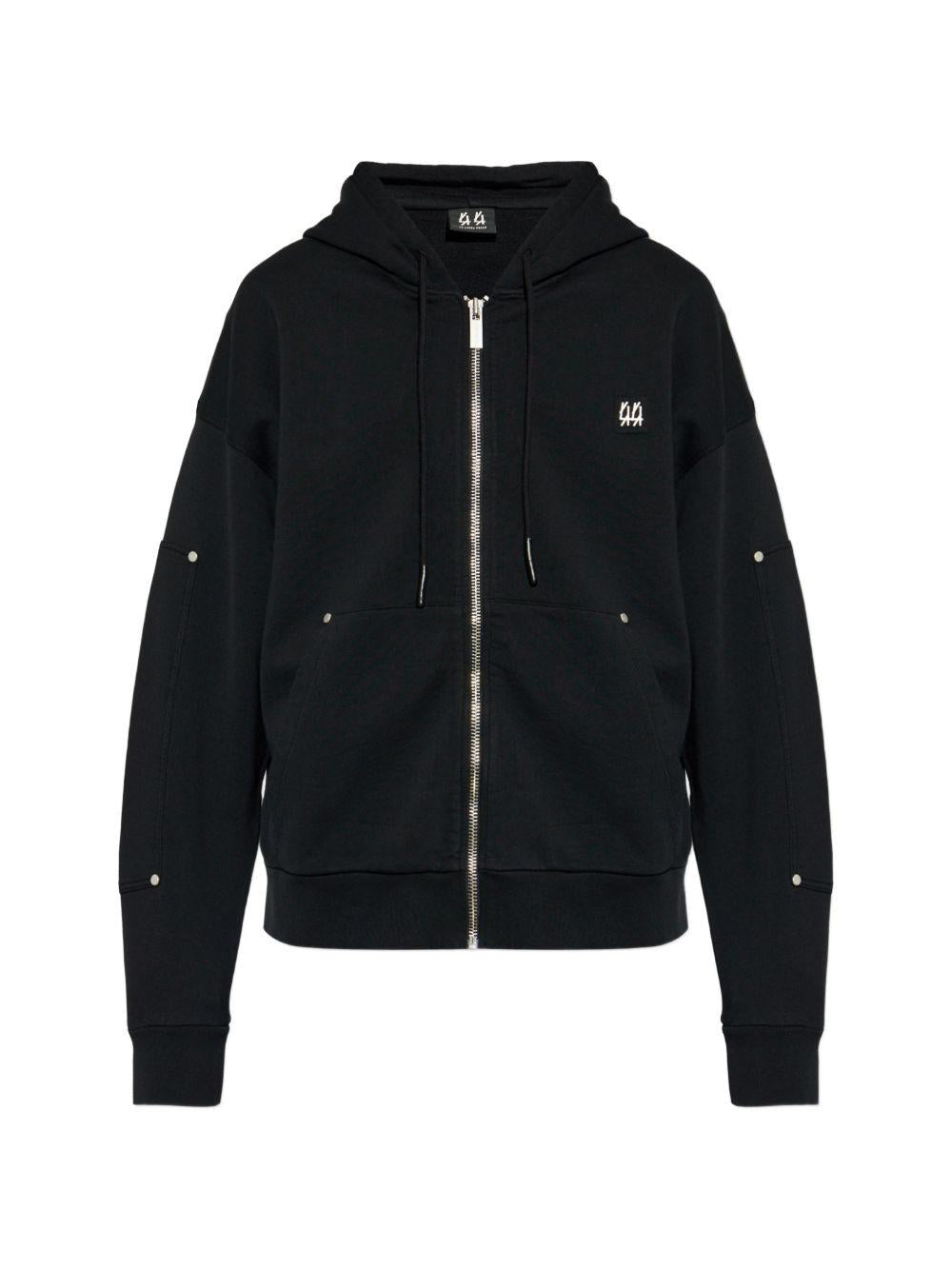 Felpa con zip in nero 44 label group - uomo 