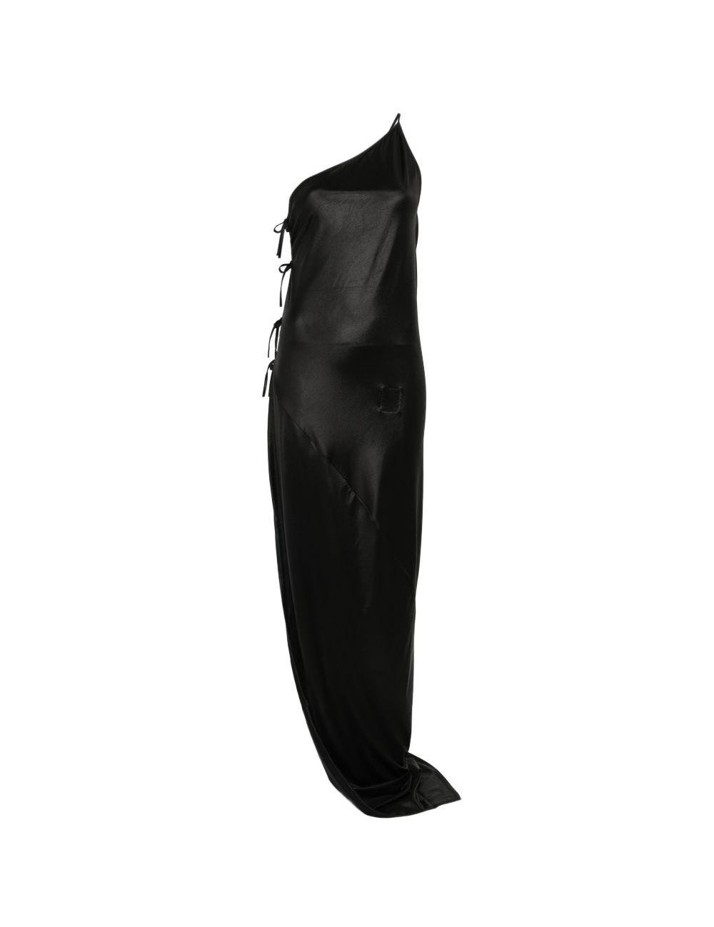 Abito lungo monospalla in nero Rick owens drkshdw - donna 