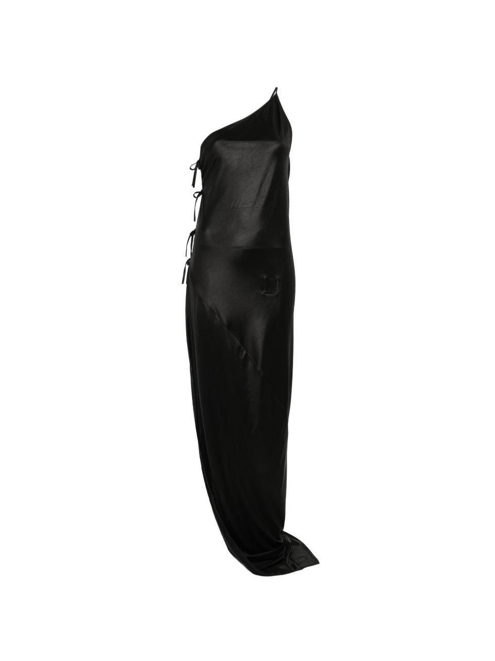 Abito lungo monospalla in nero Rick owens drkshdw - donna 