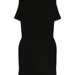 Abito midi a coste con logo  in nero Alexander wang - donna 