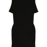 Abito midi a coste con logo  in nero Alexander wang - donna 