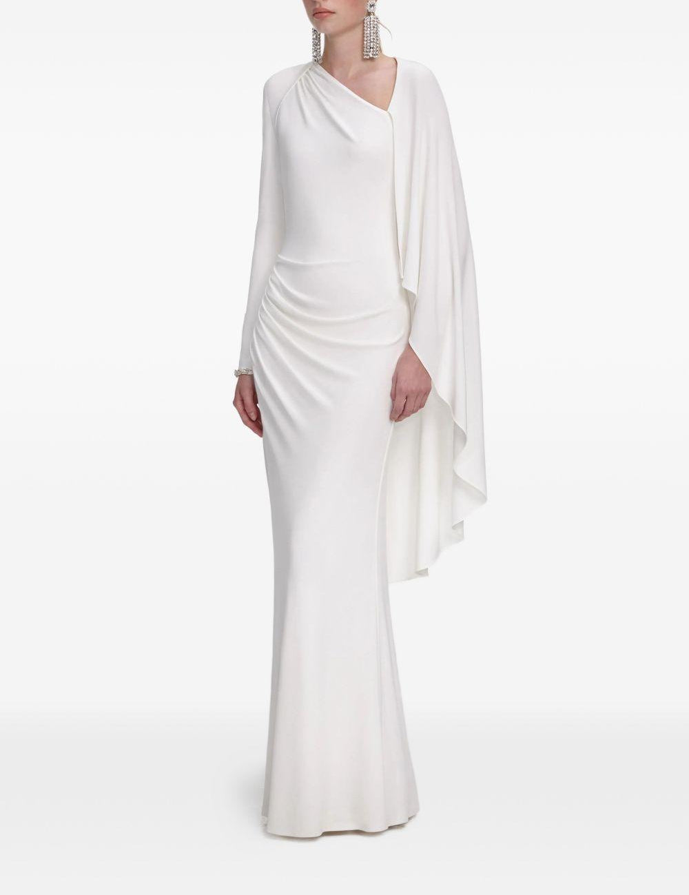 Abito lungo asimmetrico in bianco Self-Portrait - donna 