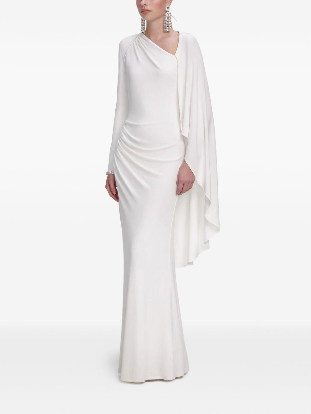 Abito lungo asimmetrico in bianco Self-Portrait - donna 