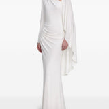 Abito lungo asimmetrico in bianco Self-Portrait - donna 