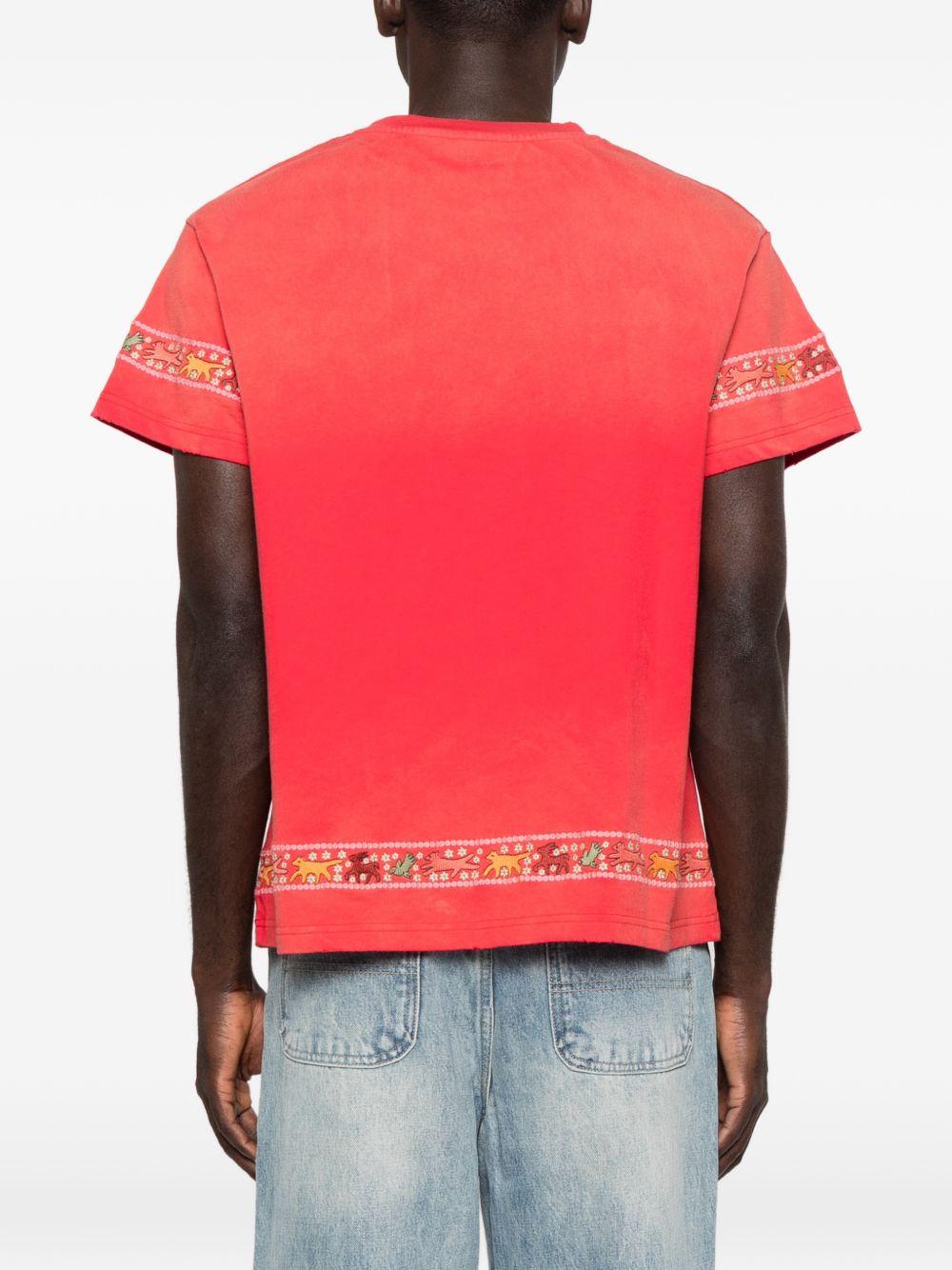T-shirt con tasca sul petto in rosso Found - uomo 