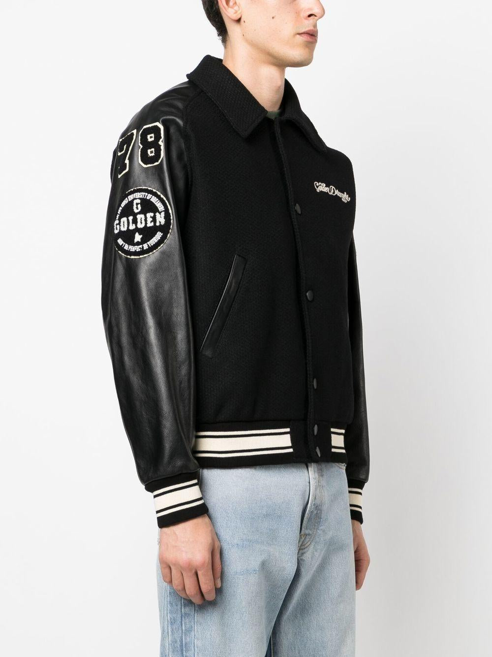 Bomber con logo in nero Golden goose - uomo 