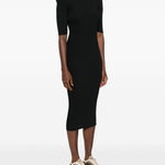 Abito con spalline e design plissettato in nero 