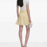 Minigonna con finiture in pizzo in giallo Self-portrait - donna 