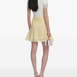 Minigonna con finiture in pizzo in giallo Self-portrait - donna 
