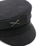 Cappello baker boy con catena in nero Ruslan baginskiy - donna 