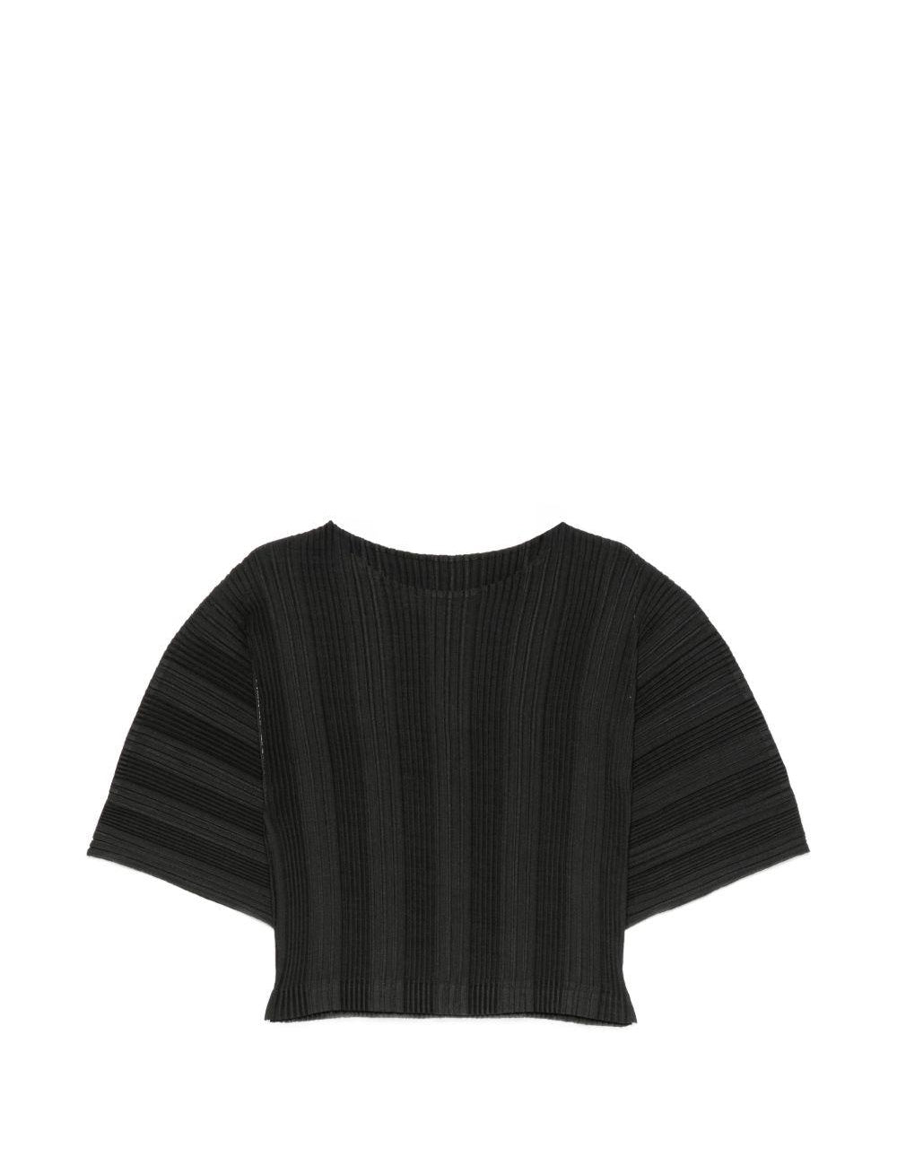 Top  plissettato in nero 